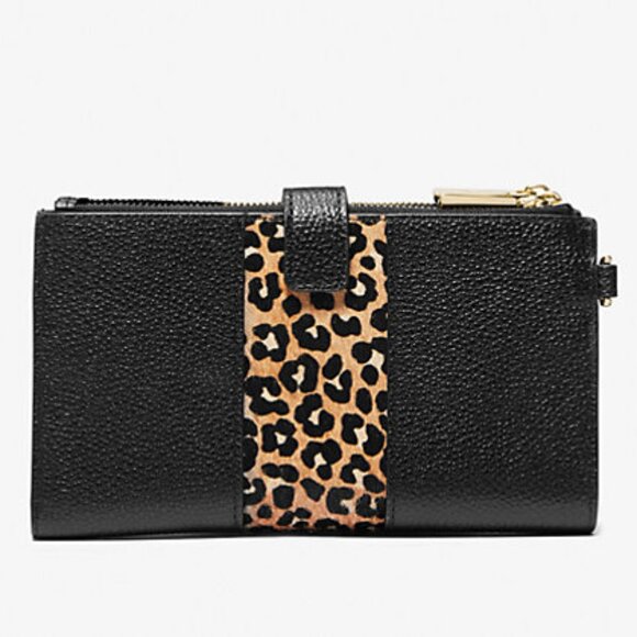 Michael Kors Studded Leather and Leopard Print Wristlet - LIKE NEW! - Picture 3 of 11